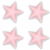 Pink Baby Dusche Puffy Polka Dot Stars Aufkleber (Vorderseite)