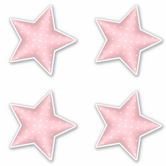 Pink Baby Dusche Puffy Polka Dot Stars Aufkleber (Vorderseite)