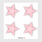 Pink Baby Dusche Puffy Polka Dot Stars Aufkleber (Blatt)