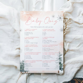 Pink Baby Dusche Quiz Spielkarten