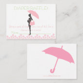Pink Baby Dusche Silhouette Windeln Raffle Tickets Begleitkarte (Vorne/Hinten)