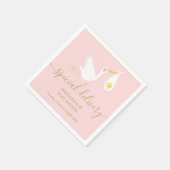 Pink Baby Dusche Sonderlieferung Stork Gold Star Serviette (Ecke)