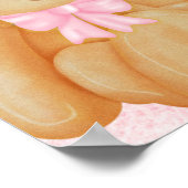 Pink Baby Dusche Teddy Bear Dessert Tafelschild Poster (Ecke)