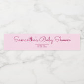 Pink Baby Dusche Wasserflaschenetikett (Einzelnes Label)