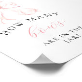 Pink Baby Dusche Wie viele Bows Tafelzeichen Poster (Ecke)