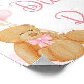 Pink Baby Duschmaschine Windelwanne Schildteddy Bä Poster (Ecke)
