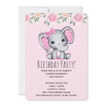 Pink Baby Elephant and Rose Border Baby Show