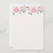 Pink Baby Elephant and Rose Border Baby Show Einladung (Rückseite)