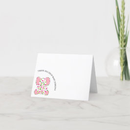 Pink Baby Elephant Dankeskarte