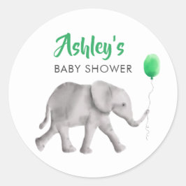Pink Baby Elephant Dusche Gefallen Sticker, Gesche Runder Aufkleber