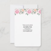 Pink Baby Elephant und Rose Grenze Dankeskarte (Rückseite)