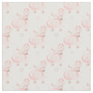 Pink Baby Elephant und Wolken Stoff