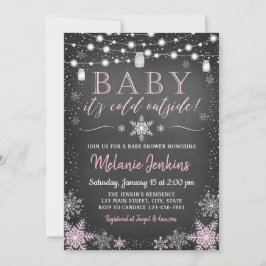 Pink Baby Es ist kalt Außendusche Einladung