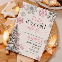 Pink Baby Es ist kalt draußen Babydusche Einladung