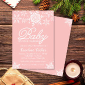 Pink Baby Es ist kalt Outside Babydusche Schneeflo Einladung