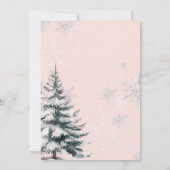 Pink Baby Es ist kalte Outside Bow Girl Babydusche Einladung (Rückseite)