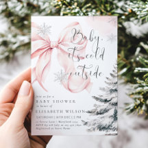 Pink Baby Es ist kalte Outside Bow Girl Babydusche