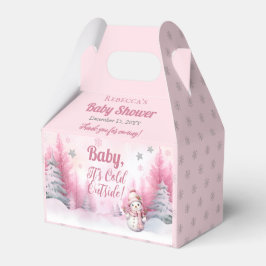Pink Baby Es ist kalte Outside Snow Girl Babydusch Geschenkschachtel
