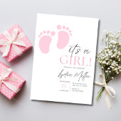 Pink Baby Feet Baby Shower Invitation, Girl Shower Einladung