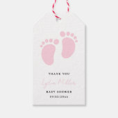 Pink Baby Feet Baby Shower Party, Girl Baby Shower Geschenkanhänger (Vorderseite)