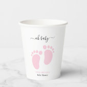 Pink Baby Feet Baby Shower Party, Girl Baby Shower Pappbecher (Vorderseite)