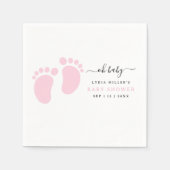 Pink Baby Feet Baby Shower Party, Girl Baby Shower Serviette (Vorderseite)