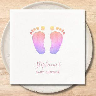 Pink Baby Feet Babydusche Serviette