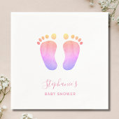 Pink Baby Feet Babydusche Serviette