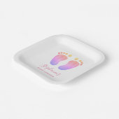 Pink Baby Feet Babydusche Teller (Gewinkelt)