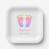 Pink Baby Feet Babydusche Teller (Vorderseite)