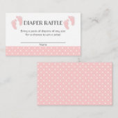 Pink Baby Feet Babydusche Windeln Raffle Tickets Begleitkarte (Vorne/Hinten)