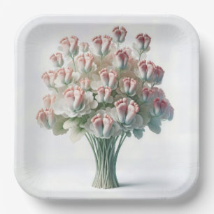 Pink Baby Feet floral Bouquet Pappteller
