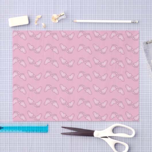 Pink Baby Feet Muster Seidenpapier (Handwerk)