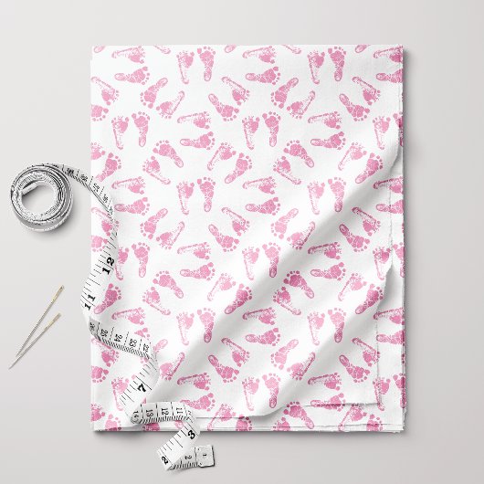 Pink Baby Footprint Muster Stoff