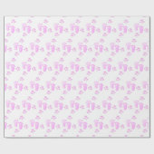 Pink Baby Footprints and Hearts On White Geschenkpapier (Flach)