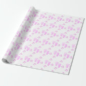 Pink Baby Footprints and Hearts On White Geschenkpapier (Ungerollt)