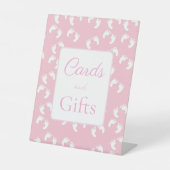 Pink Baby Footprints Baby Shower Sockelschild (Vorderseite)