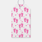 Pink Baby Footprints Geschenkanhänger (Rückseite)