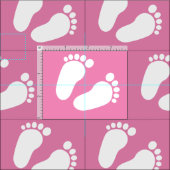 Pink Baby Fußabdrücke Muster Gewebe DIY Textil Stoff (Kachel)