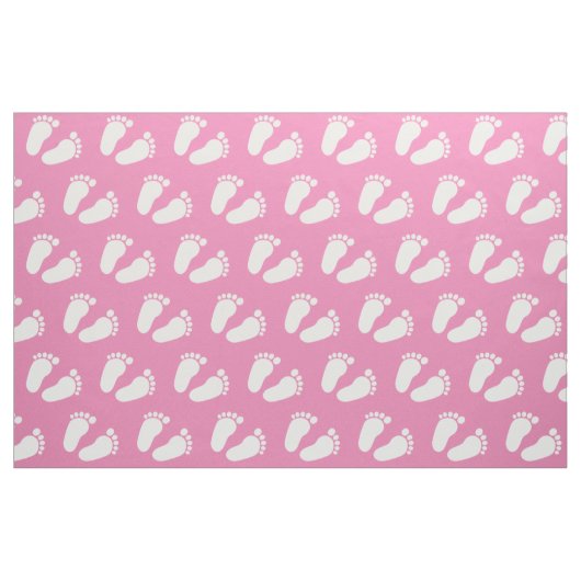 Pink Baby Fußabdrücke Muster Gewebe DIY Textil Stoff (Fat Quarter (45,7 x 55,9 cm))