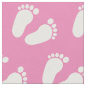 Pink Baby Fußabdrücke Muster Gewebe DIY Textil Stoff (Nahaufnahme)