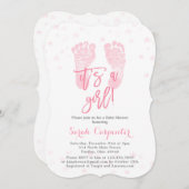 Pink Baby Füße ist eine Girl Baby Dusche Einladung (Vorne/Hinten)