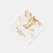 PINK BABY GIRAFFE BABY SHOWER  SERVIETTE (Ecke)