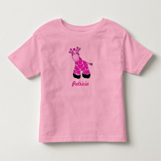 Pink Baby Giraffe Kleinkind T-shirt (Vorderseite)