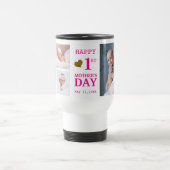 Pink Baby Girl 1. Muttertag 5 FotoCollage Reisebecher (Mittel)