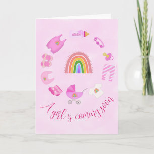 Pink Baby Girl Babydusche Einladung