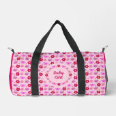 Pink Baby Girl Butterfets und Blume nach Maß Duffle Bag (Vorderseite)