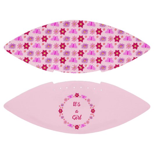 Pink Baby Girl Butterfets und Blume nach Maß Football (Paneele)