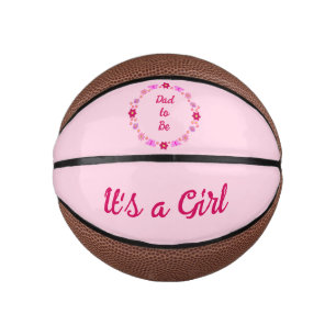 Pink Baby Girl Butterfets und Blume nach Maß Mini Basketball