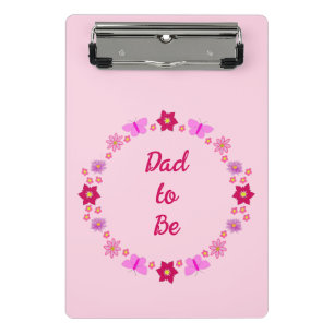 Pink Baby Girl Butterfets und Blume nach Maß Mini Klemmbrett